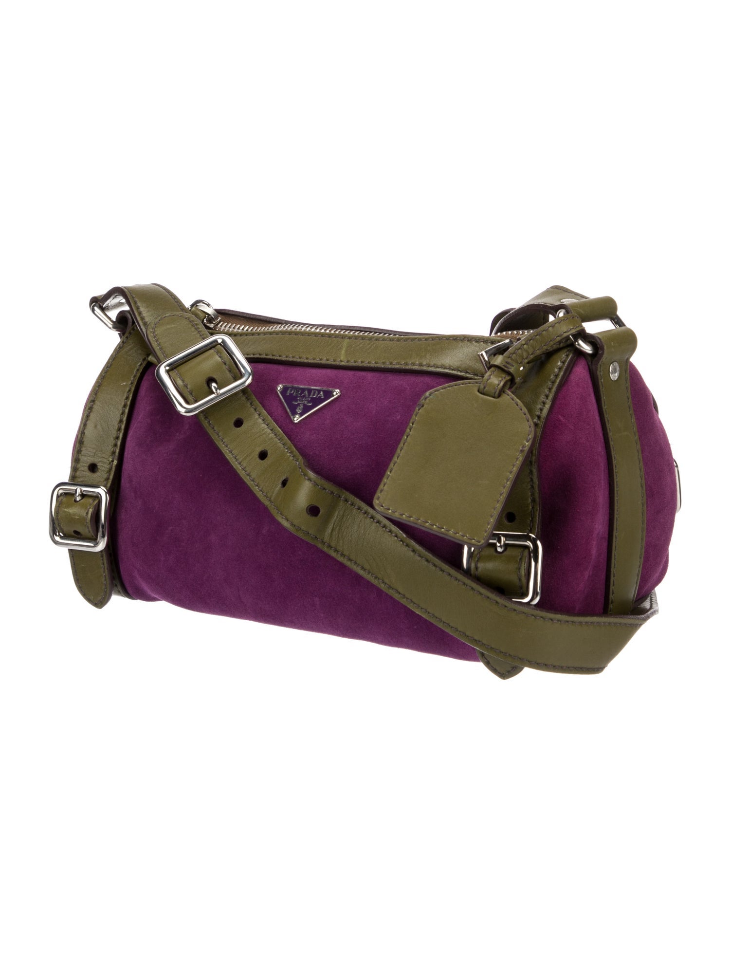 Prada Enameled Metal Triangle Shoulder Bag